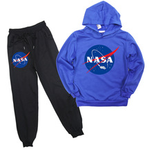 NASA美国航空航天局周边跨境儿童薄款连帽卫衣+休闲长裤两件套装