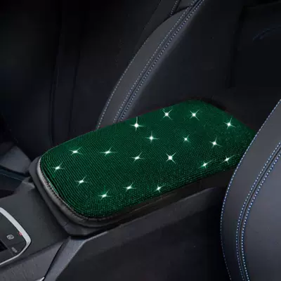 Cover with Rhinestones for Vehicle | Armrest box - green-diamond