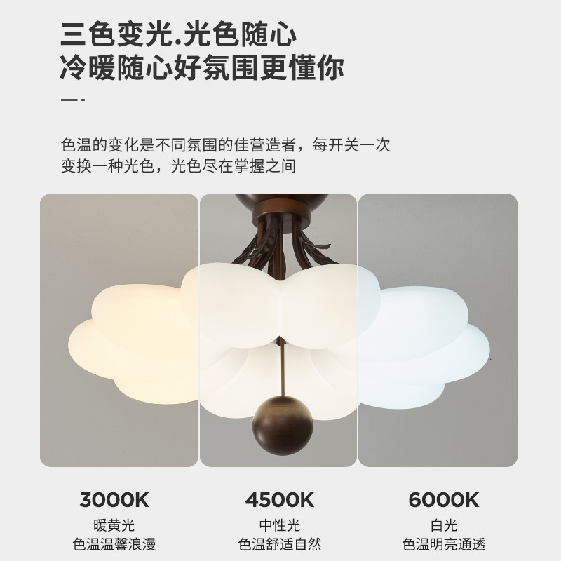 Luz de habitación de dormitorio principal de estilo crema medieval simple flor de celebridad neta habitación para niños luz de techo de protección ocular LED súper brillante