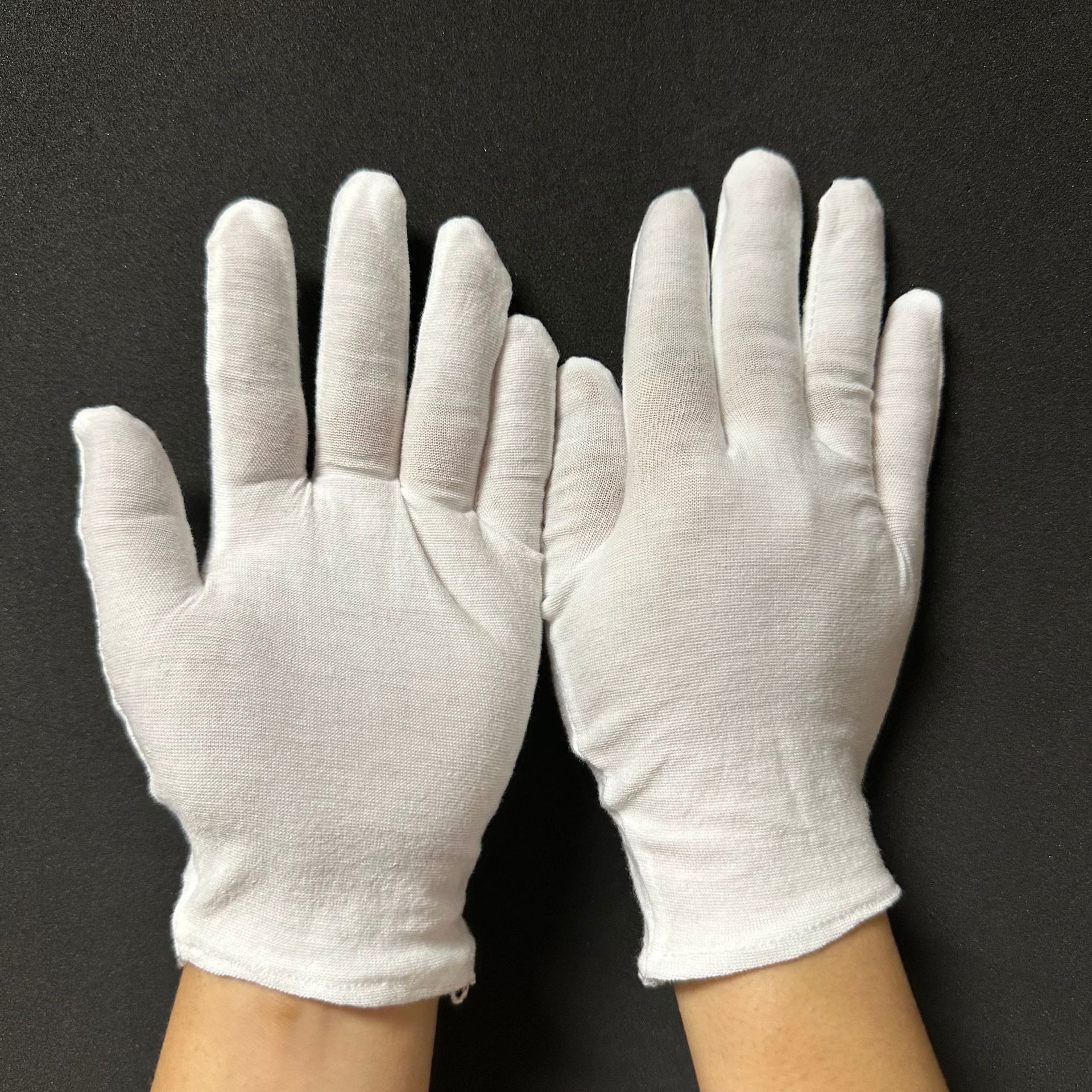 Guantes blancos de seguro laboral, inspección gruesa, juego literario, etiqueta, trabajo, cuentas, jersey de algodón puro, guantes de algodón de jardinería de calidad