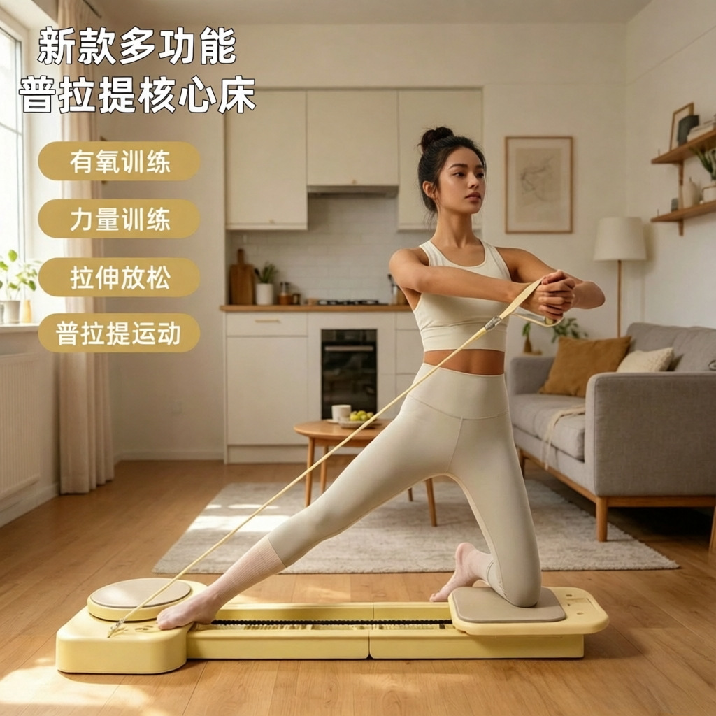 Pilates Core Bed Home Multifunctional Foldable Trainer Yoga Fitness Equipment Detachable and Portable