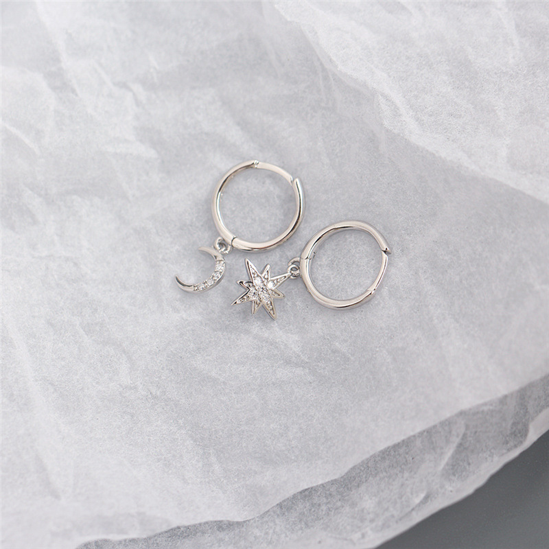 New Trendy Stud Earrings Moon Stars Simple Earringspicture9