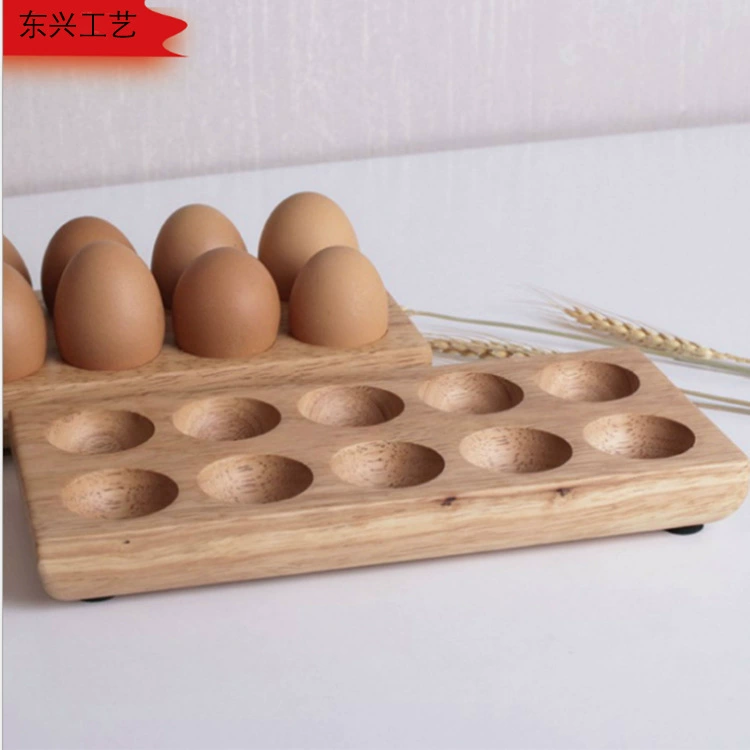 Beech egg storage box anti-shatter protection rack creative refrigerator storage dish anti-collision egg grid