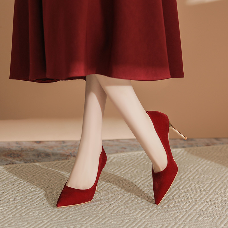Red wedding shoes