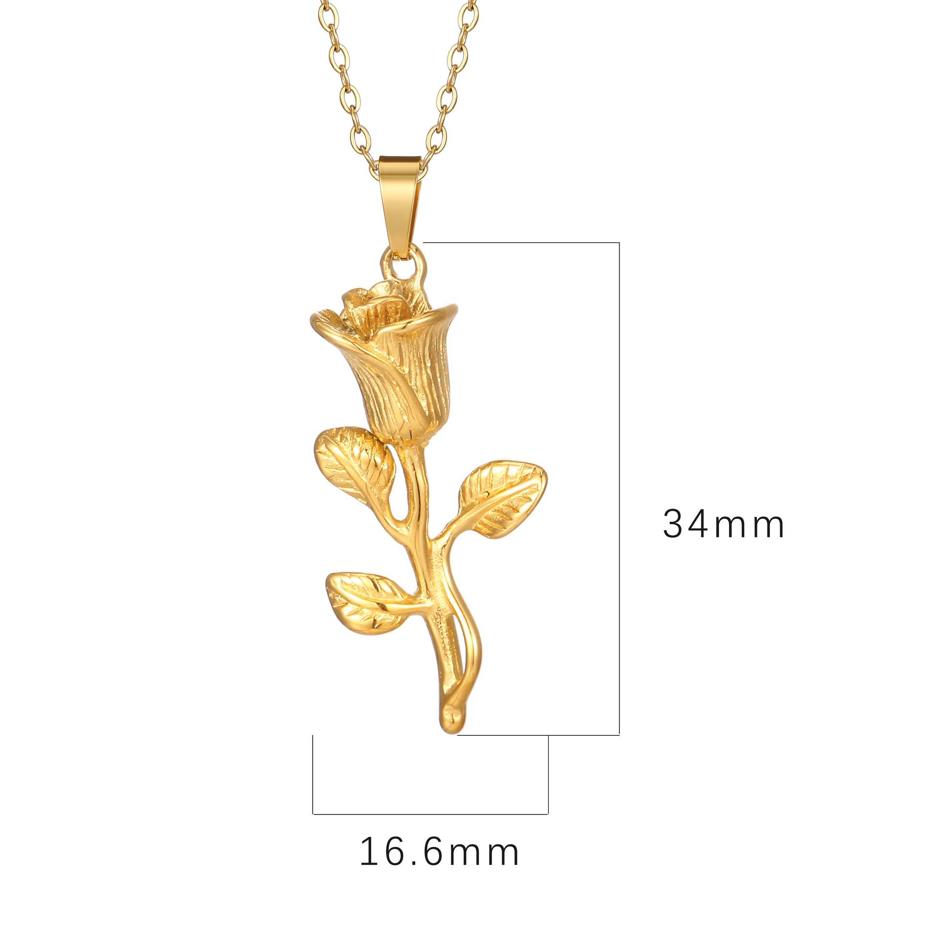 Cruz-frontera Rosa collar simple dulce estilo colgante todo-Partido colgante clavícula cadena titanio material de acero todo partido de moda nicho