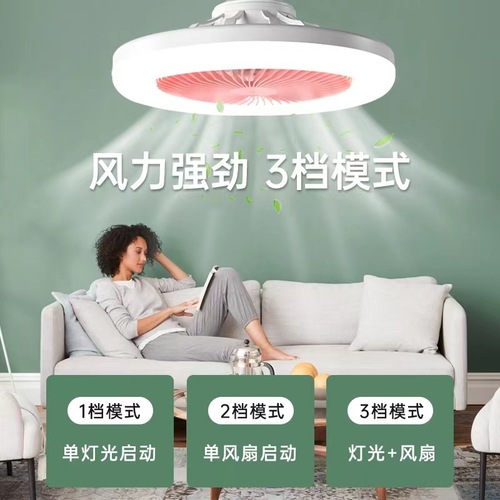 Fan lamp  new style bedroom restaurant energy-saving lamp e27 screw base dimmable led ceiling fan lamp 