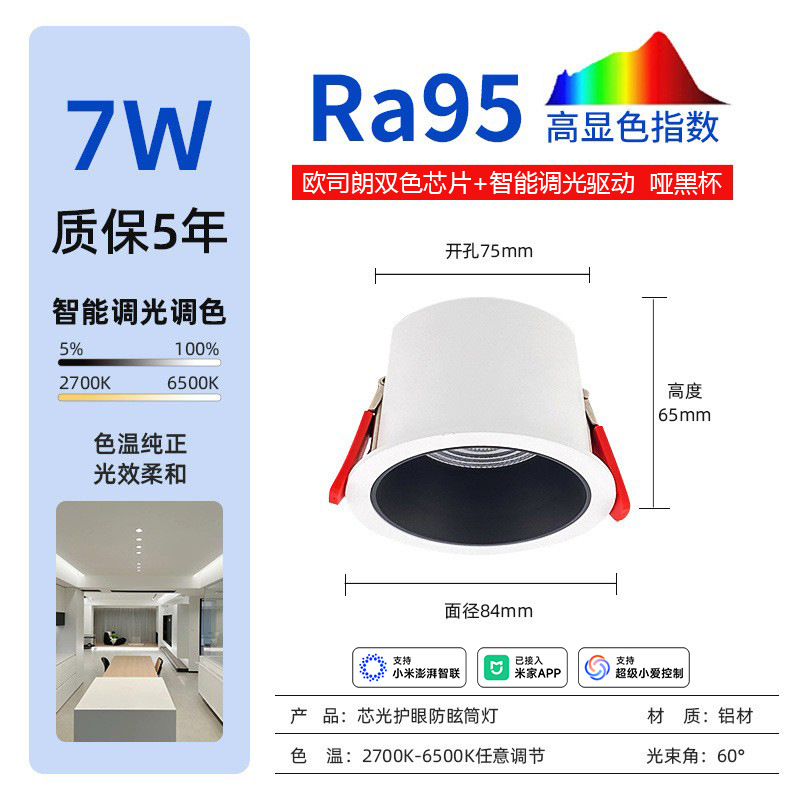 7w matte black connected⼊⽶Home app