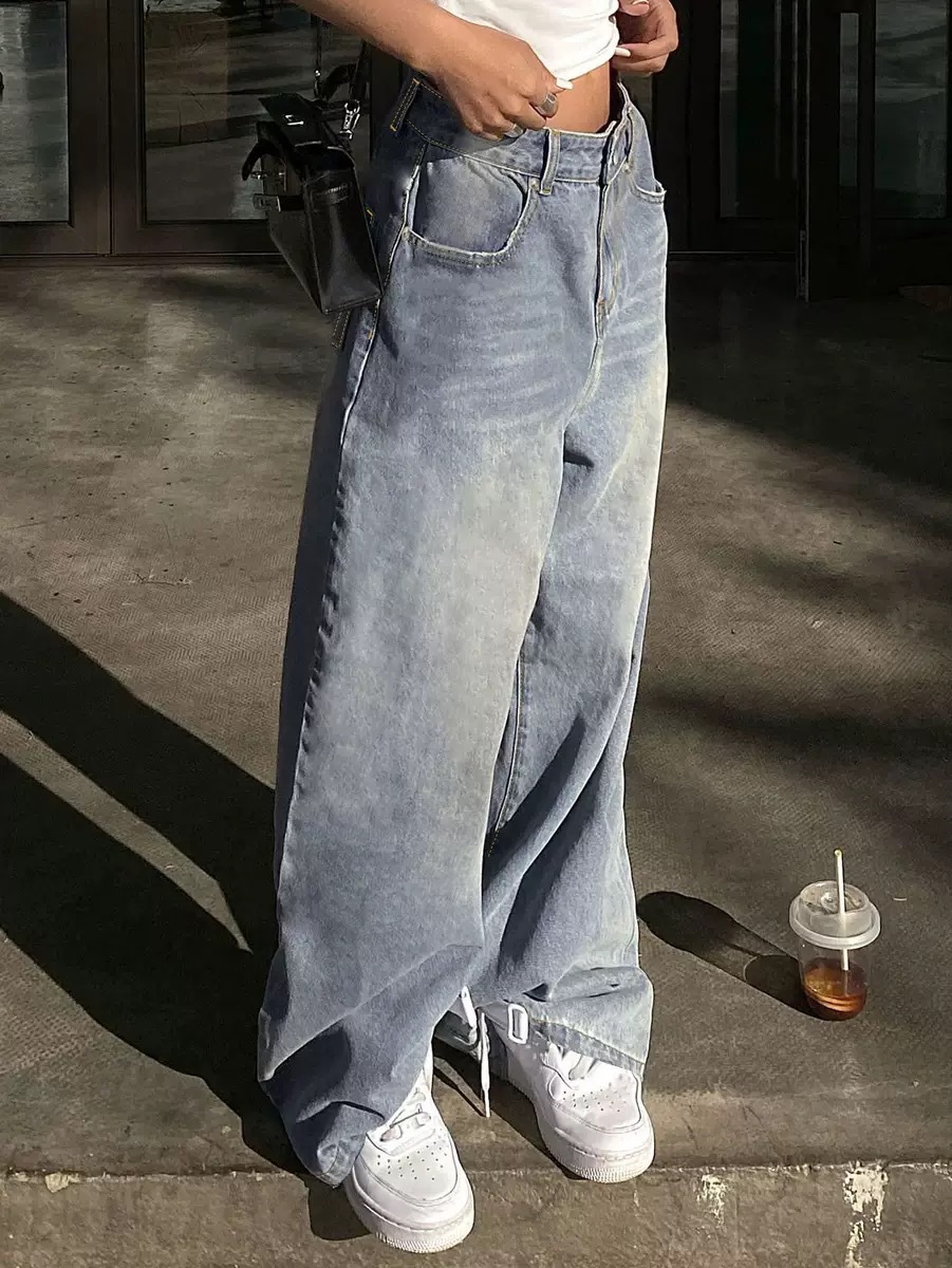 Cross-Border Export Amazon European and American Design Wide-Leg Jeans for Women Loose Casual Fashion Straight Pants Ins