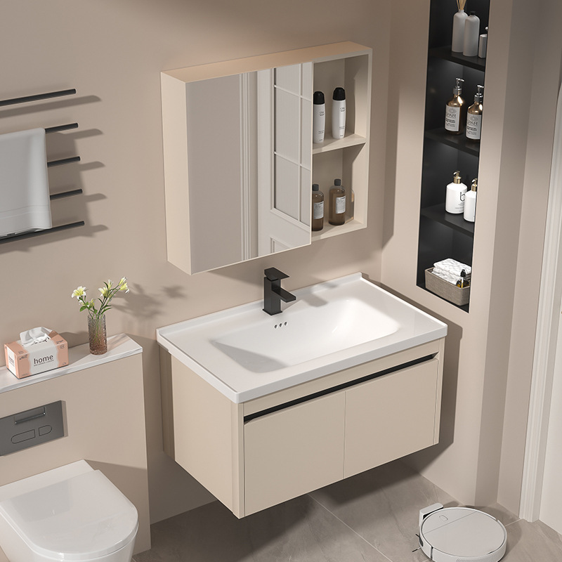 Honeycomb Aluminum Bathroom Cabinet Ceramic Integrated Basin Wash Basin Cabinet Combination Bathroom Washstand Wash Basin Integrated Cabinet