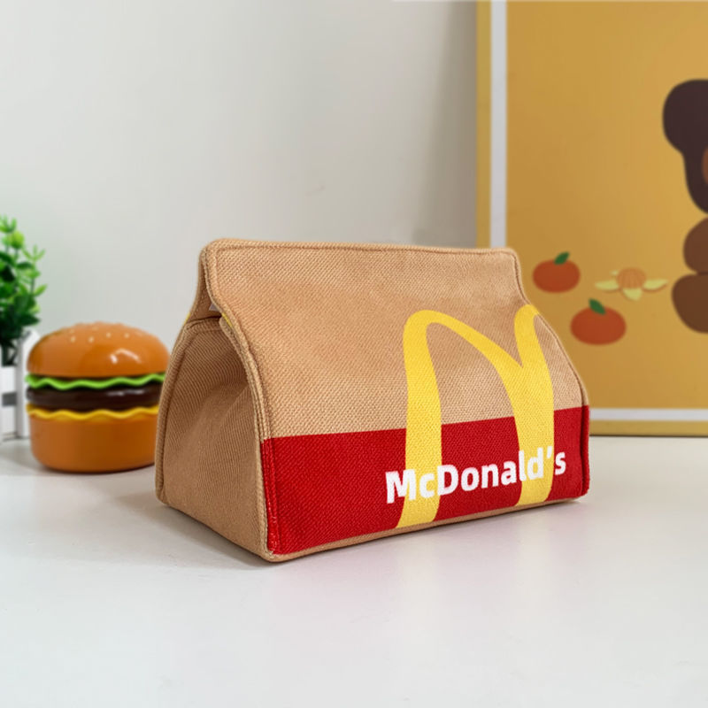マクドナルドティッシュバッグ漫画生地紙箱収納ボックスホームダイニングテーブル寝室オフィスクリエイティブティッシュボックス|undefined