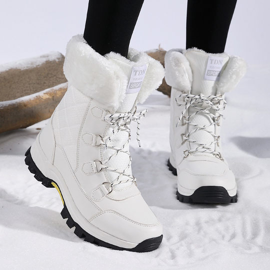 Customized Cross-border plus size Snow Boots Women's New Winter fleece-lined Thickened Cold-proof Warm Lightweight Women's Outdoor Walking Shoes