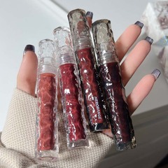 HERORANGE~ Glacier Rock Mirror Lip Lacquer, Long-lasting Moisture, Non-sticky, Natural Whitening, Glittery Lip Color, Glass