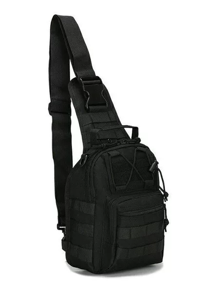 Tactical Small Chest Bag Camouflage Shoulder Bag Cycling Shoulder Bag Outdoor Mountaineering Portable Shoulder Bag Luya Crossbody Bag Black