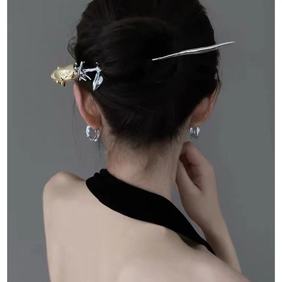 2022 new pattern rose Hairpin ins A small minority design Hairpin senior daily Flaxen Hair Hairdressing