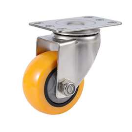 不锈钢345寸中型脚轮手推板车聚氨酯万向轮TPR橡胶静音定向滚轮子