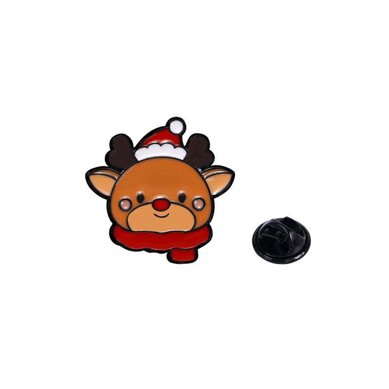 Broche de Navidad insignia de aleación caricatura adorable Santa Fe Navidad decoración de mochila escolar