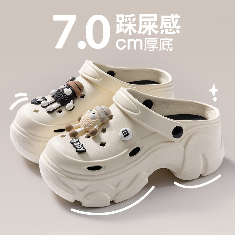 2024 Explosions Cave Shoes Women's Summer Cute Non-slip Thick Bottom Shoes Anti-slip Baotou Slippers Wholesale