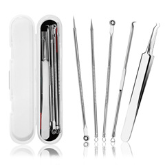 Stainless steel acne needle set, cell clip, blackhead removal tweezers, acne clearing, pimple picking, scraping, closed mouth, same style as beauty salon
