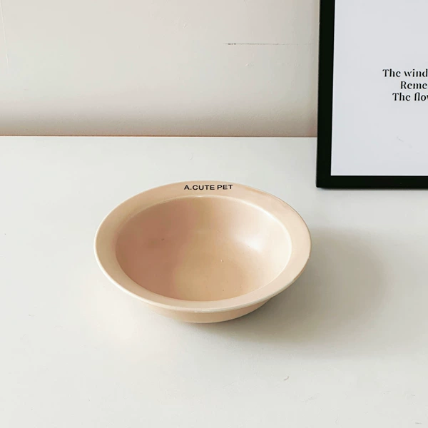 Matte oatmeal foul saucer bowl