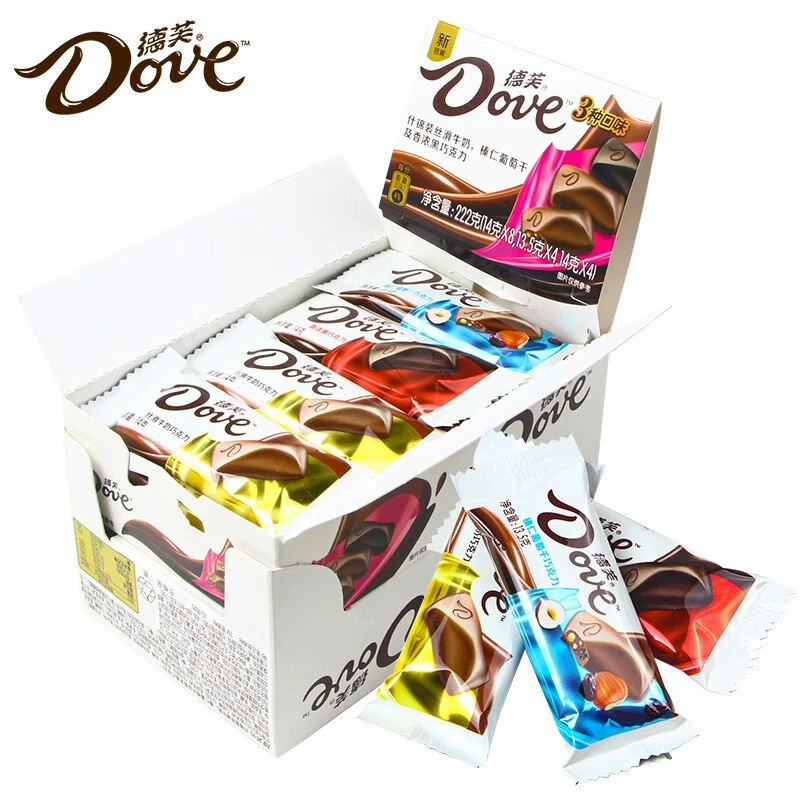 Chocolate Slices (Dove) Milk Flavor, Individually Wrapped 14g, Boxed Multi-Pack (16 pcs)