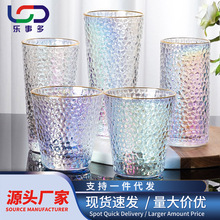 日式锤纹杯玻璃水杯果汁杯 奶茶杯 啤酒杯 耐热茶杯ZAKKA