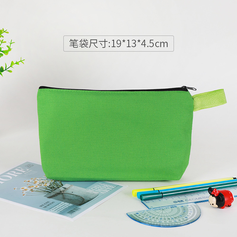 キャンバスペンバッグカスタムロゴ女性クロスボーダーアマゾンジッパー旅行化粧品バッグ肥厚文具収納袋卸売|undefined