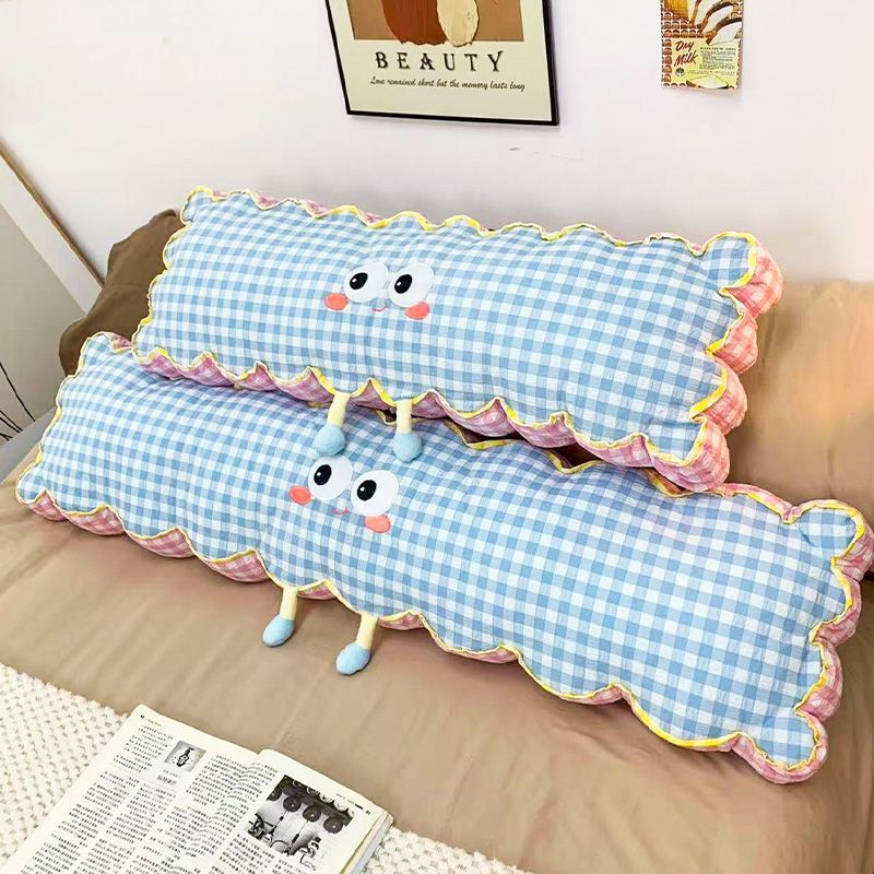 Dopamine Long Pillow Sofa Cushion Headboard Striped Leg Pillow Side Sleeping Pillow Sofa Long Backrest