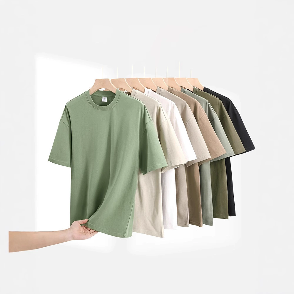 Cotton white summer base body-friendly T-shirt, 330 gram, with short sleeve, oversize