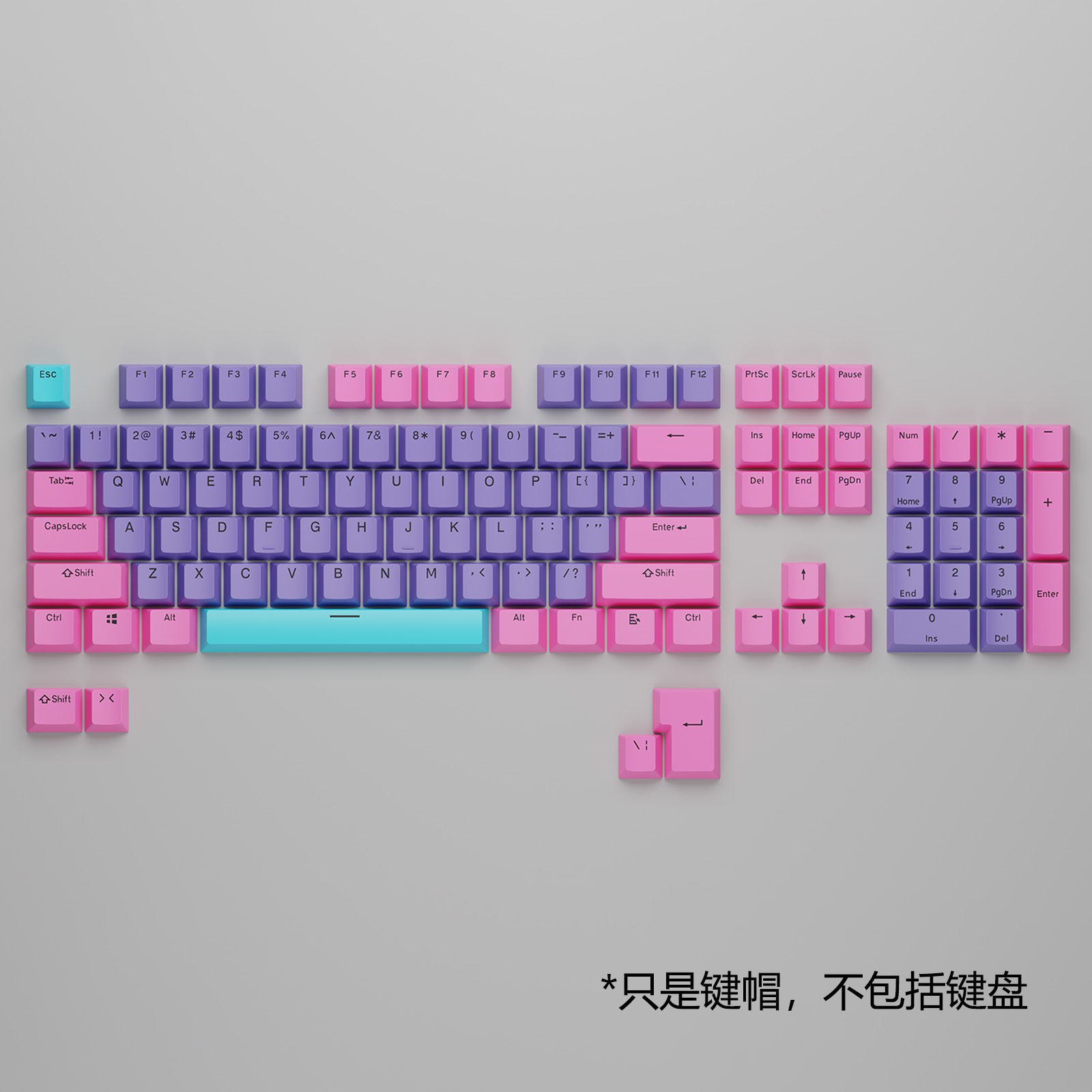 104-clave PBT color teclado tapa ABS inyección de dos colores carácter cerrado Teclado mecánico transparente tapa clave tapa