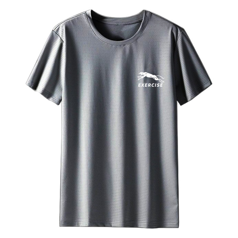 Camiseta de manga corta de seda de hielo para hombre suelta más tamaño para hombre simple Camiseta cómoda de todo partido Camiseta de manga corta casual de color sólido moda para hombre
