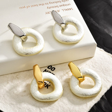 港风气质小众设计不规则圆环耳坠个性夸张2025秋冬新款耳钉耳饰女