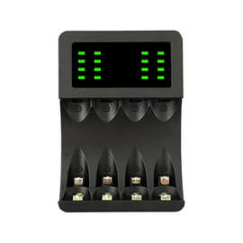 4槽5号电池充电器LED显示智能充电器7号电池充电器智能自停充电器