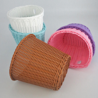 亚马逊热卖编织自行车车篮藤编成人儿童车篮子菜篮子定制儿童车篮