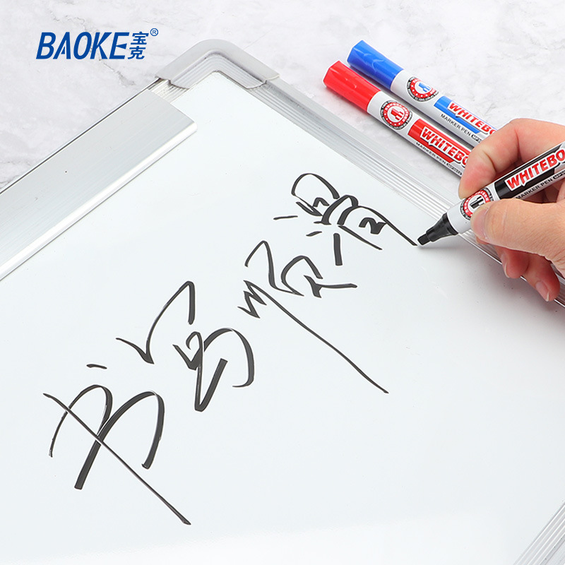 Bolígrafo de pizarra blanca de cabeza cuadrada Baoke MP3912, se puede borrar y agregar tinta, maestro, estudiante, oficina de negocios, bolígrafo de tablero de dibujo negro, rojo y azul