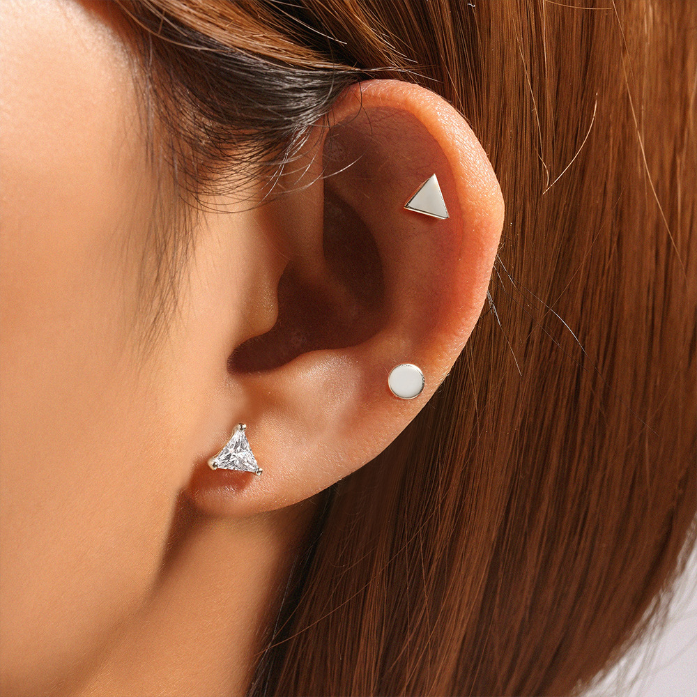 3g Weight Ear Studs Classification 1 Set Quantity Daily Occasion 925 Sterling Silver Material Star, Butterfly Pattern Women's Gender Plating Design Simple Style Style 1 Set 925 Sterling Silver Star Butterfly Ear Studs 50