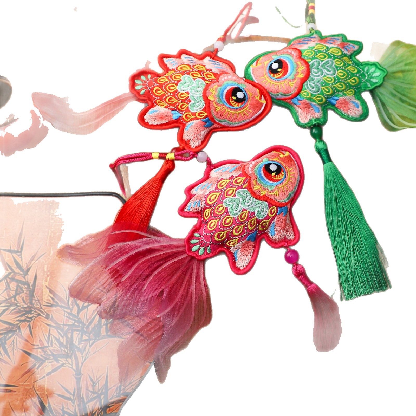 Siete colores cordier sueños koi colgar decoración de barril de Año Nuevo decoración con florista material DIY colgante floral