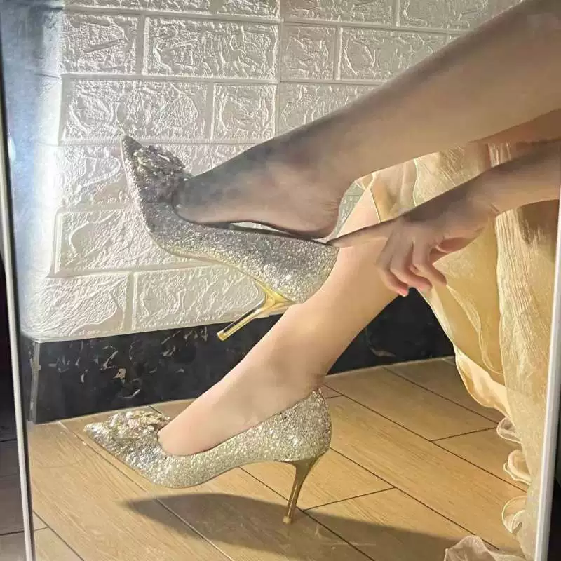Шампанские свадебные туфли-лодочки с мерцанием и облегчением restless legs, размеры 35-40; серебристые, бренд
