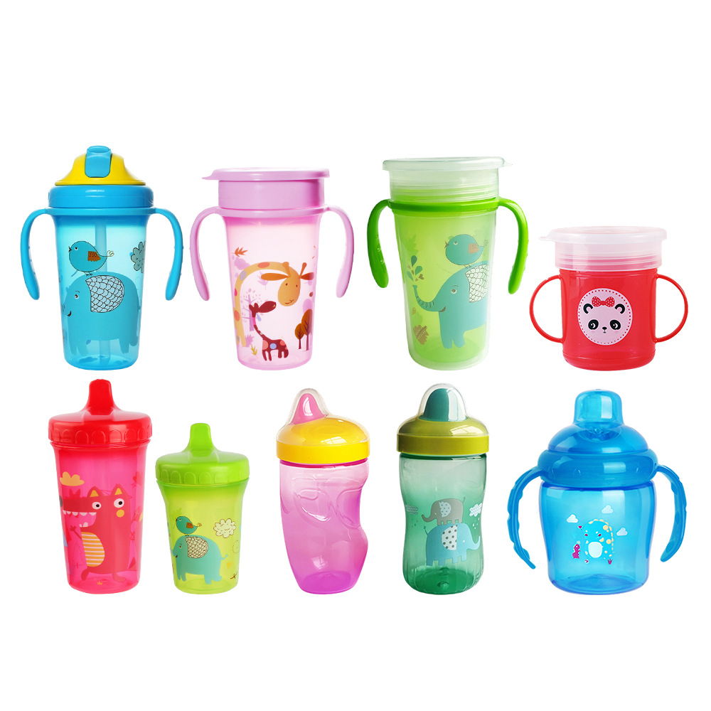 Fabricante de origen Taza de agua para niños Taza de pico de pato Taza de paja Taza de plástico Taza de agua 360 Serie completa de tazas para bebés