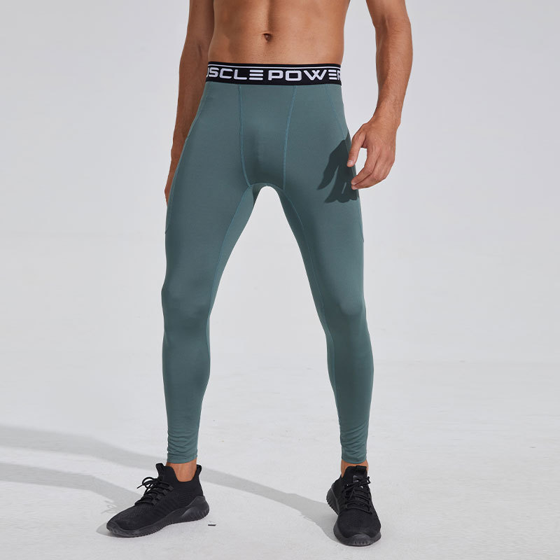 PRO deportes apretados pantalones de secado rápido de los hombres de bolsillo incorporado stretch baloncesto fútbol entrenamiento polainas corriendo pantalones de fitness
