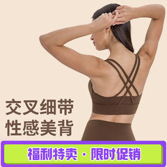 跨境新款交叉美背瑜伽上衣背心高强度防震健身运动内衣女夏DW002
