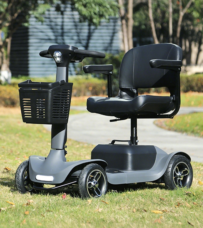 Elderly Mobility Scooter, Four-Wheel Electric Vehicle, Foldable, Long-Range, Power-Assisted Mobility Scooter for the Elderly