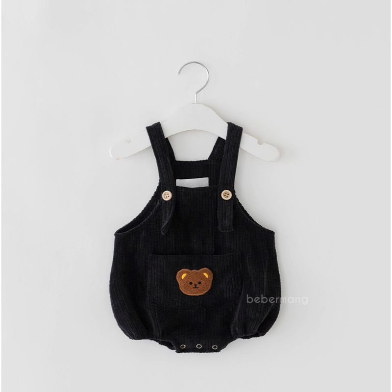 Estilo coreano niños y niñas recién nacido suspender romper ins oso infantil bordado triángulo mameluco PANA corto mameluco