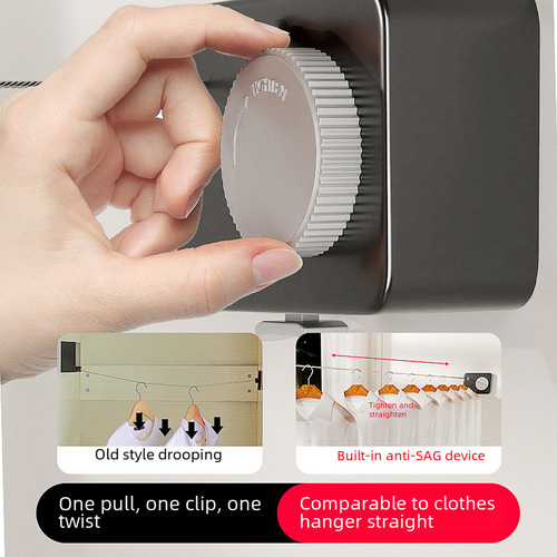 No Hole Adjustable Japanese Clothesline Elastic Folding Bathroom Balcony Invisible Toilet Dormitory Wholesale 