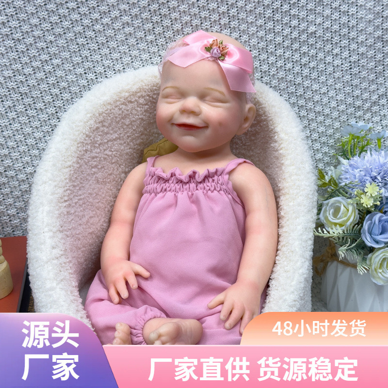 Muñecas navideñas renacidas para niños regalos sólidos transfronterizos para bebés simuladores juguetes de muñecas 45 suave CM silicona