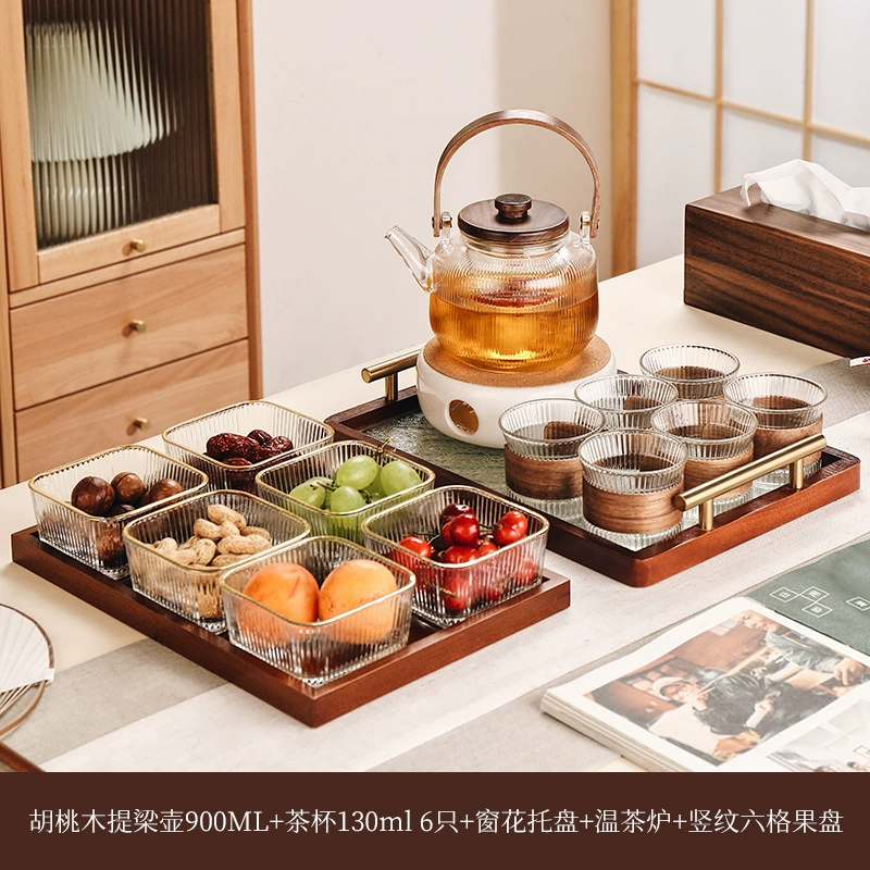 Glass afternoon tea, tea set, flavored tea, teapot, candle, tea cup, fruit tea, new collection
