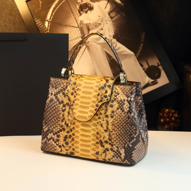 洋气蛇纹贵妇包2025新款精致时尚大气高级单肩斜挎包轻奢真皮女包