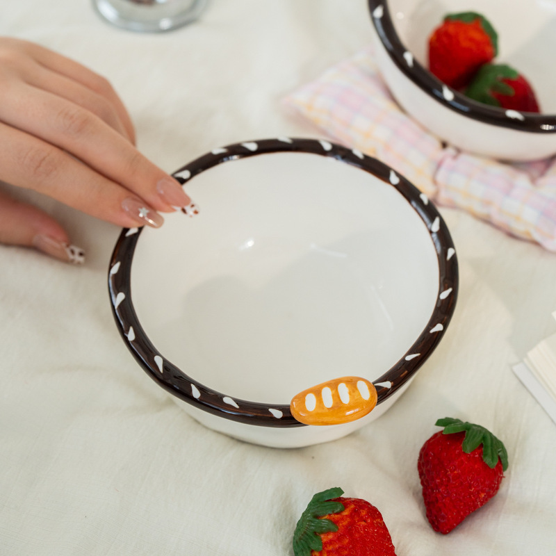 Cute Ceramic Exquisite Eating Bowl for Home Use, Cartoon Fruit Salad Bowl, Breakfast Tableware, Oatmeal Yogurt Bowl, Rice Bowl Cute Ceramic Exquisite Eating Bowl for Home Use, Cartoon Fruit Salad Bowl, Breakfast Tableware, Oatmeal Yogurt Bowl, Rice Bowl