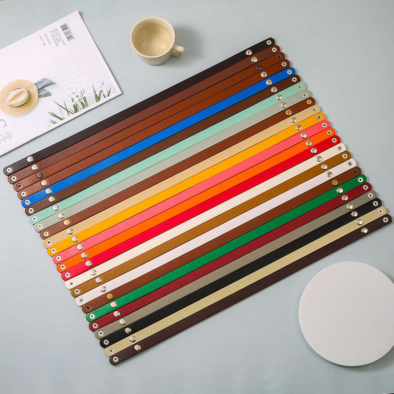 PU leather bag accessory single-shoulder leather strap crossbody strap backpack strap handmade buckle strap black