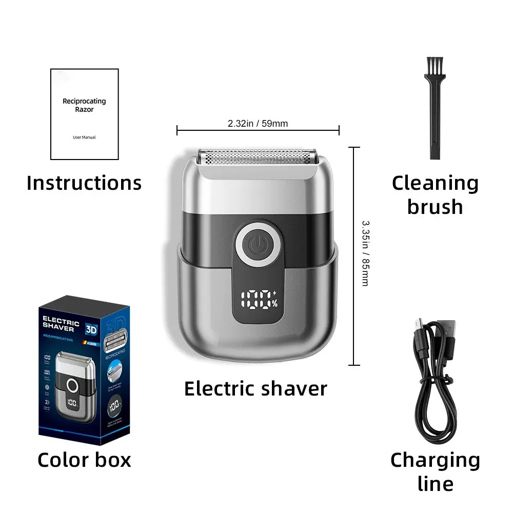 Mini afeitadora eléctrica transfronteriza, máquina de afeitar para hombre lavada de viaje portátil, venta al por mayor de una pieza, recargable