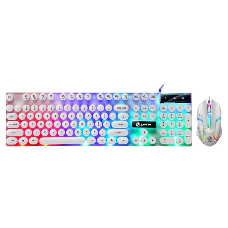 力美gtx300パンク円鍵帽子キーボードマウスセット発光機械手触りコンピュータゲームキーマウスセット|undefined